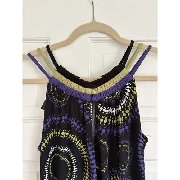 Axcess Sleeveless Trapeze Dress Retro Mod Boho Pop Art Maximalist Abstract | M - Picture 3 of 9